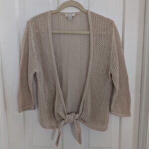 Christopher &‎ Bank Crochet Cardigan Sweater MEDIUM Indie Boho Granola Front Tie